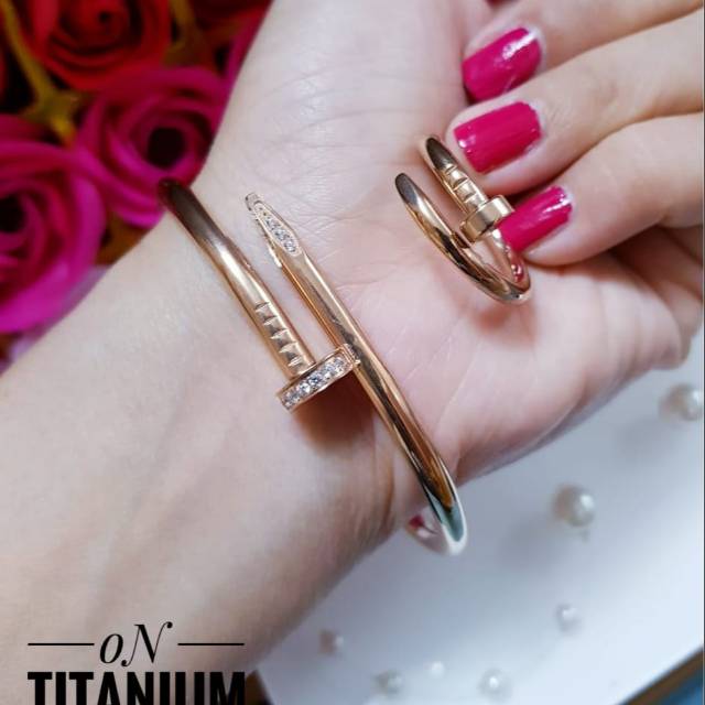 Titanium gelang dan cincin 0909j