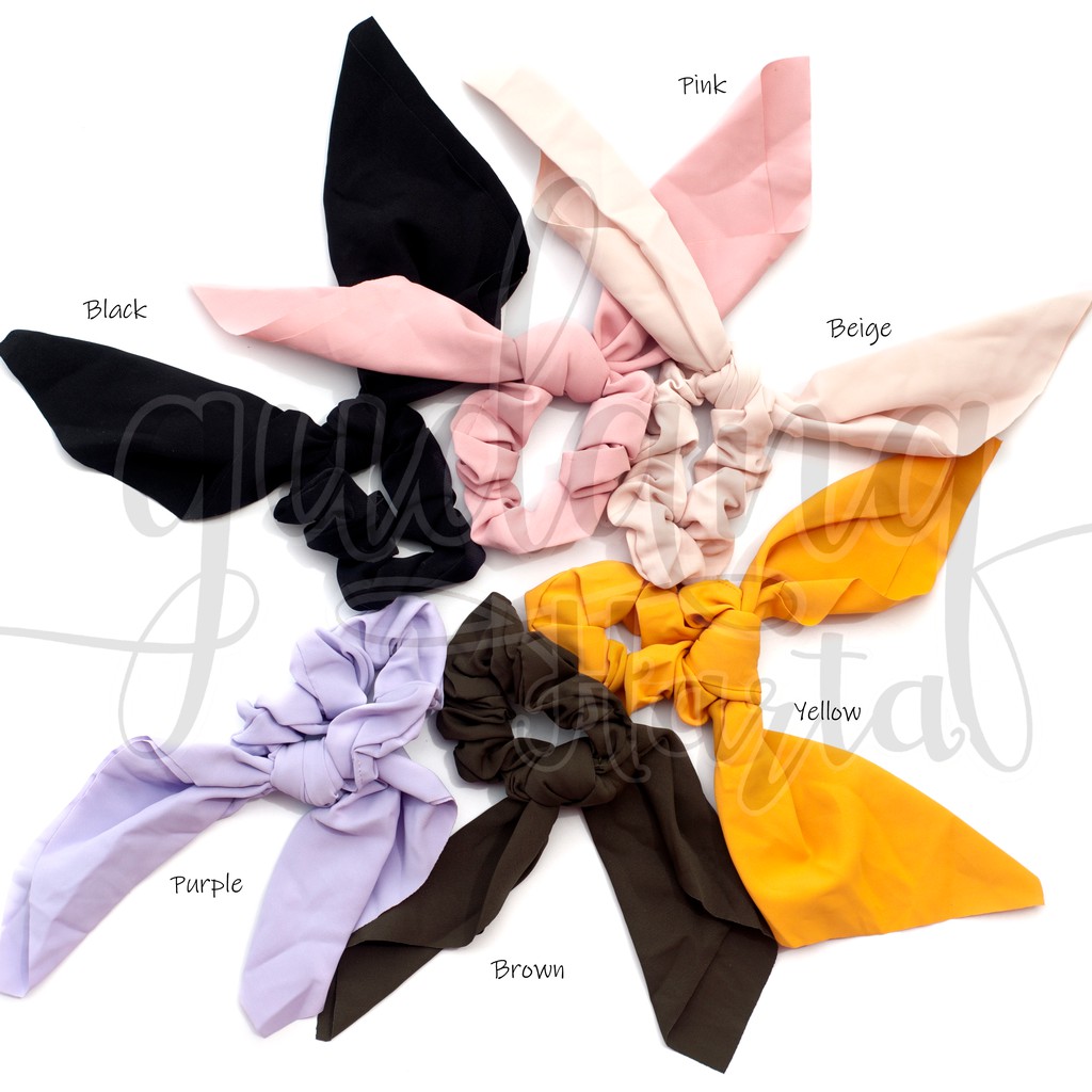 Scrunchie Pita Polos Ikat Rambut Ribbon Hairband Lucu Unik GH 200324