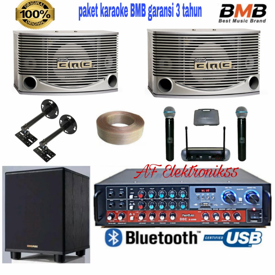 Paket Karaoke BMB Bergaransi 3 Tahun Subwofer Aktif 12 inch