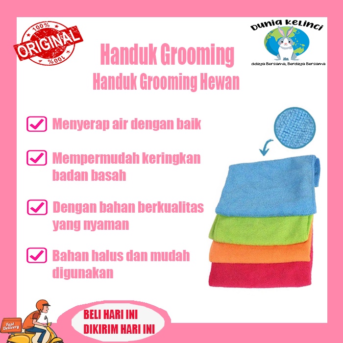 Handuk Grooming Hewan Kucing Kelinci Anjing