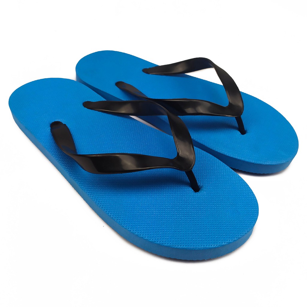  Sandal  Jepit Polos Sendal Spon Pria Casual Warna Biru 