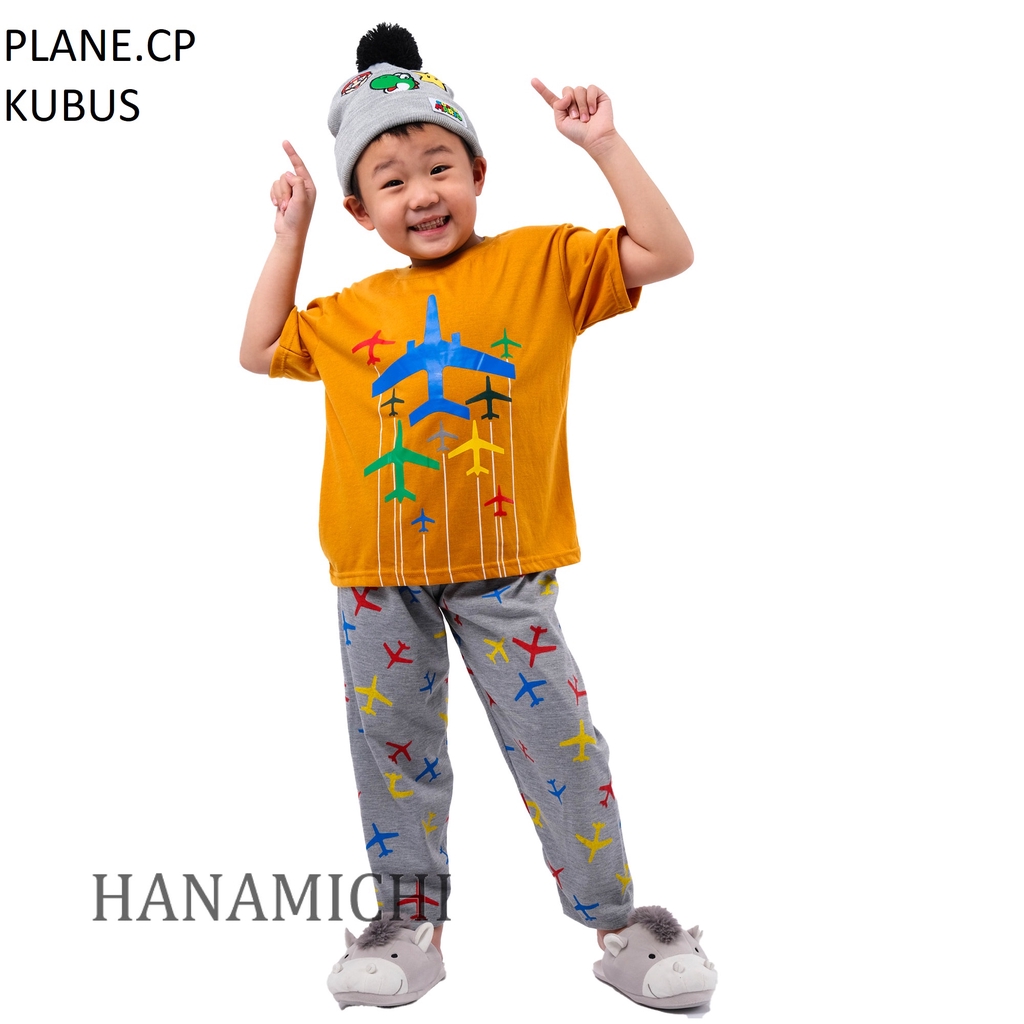 Hanamichi PLANE.CP Setelan Baju Tidur Anak Lengan Pendek