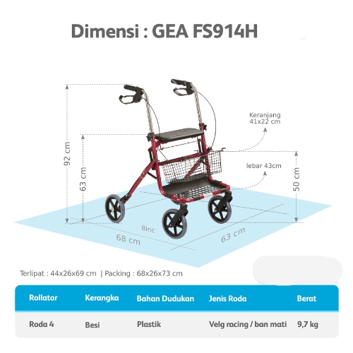 Walker Rollator GEA FS914H