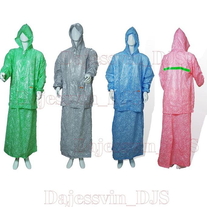 JAS HUJAN ROK GAMIS WANITA MOTIF BUNGA KEMBANG ROSE MAWAR ROSALIA 802 - MULTICOLOUR