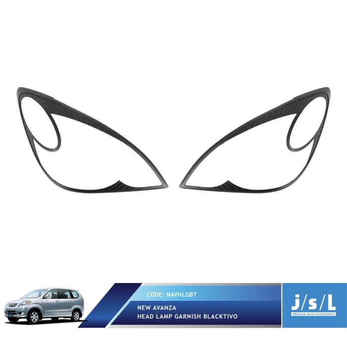 Aksesoris Fariasi Tambahan Toyota Avanza 2008 -2011 Head Lamp Garnish Sporty Blacktivo original JSL