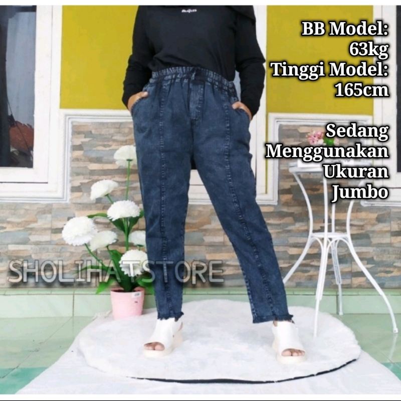 BAGGY PANTS JEANS RAWIS UKURAN STANDAR DAN JUMBO / CELANA BAGGY PANTS JUMBO WANITA RAWIS MOTIF SNOW JEANS / CELANA WANITA JEANS RAWIS TERBARU /  CELANA PANJANG JEANS WANITA TERBARU / CELANA BOYDRIEND RAWIS / CELANA  BOY FREN WANITA / BEGGY RAWIS MEREK JOY