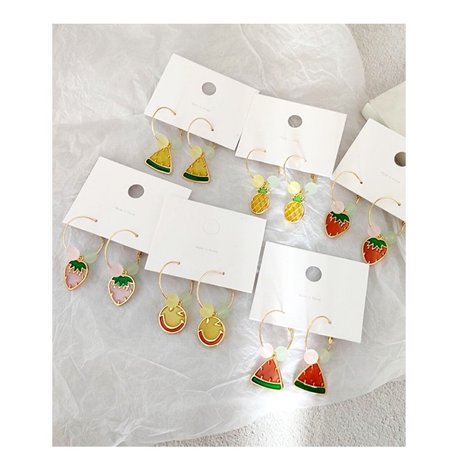 LRC Anting Tusuk Fashion Fruit Transparent Earrings F8015X