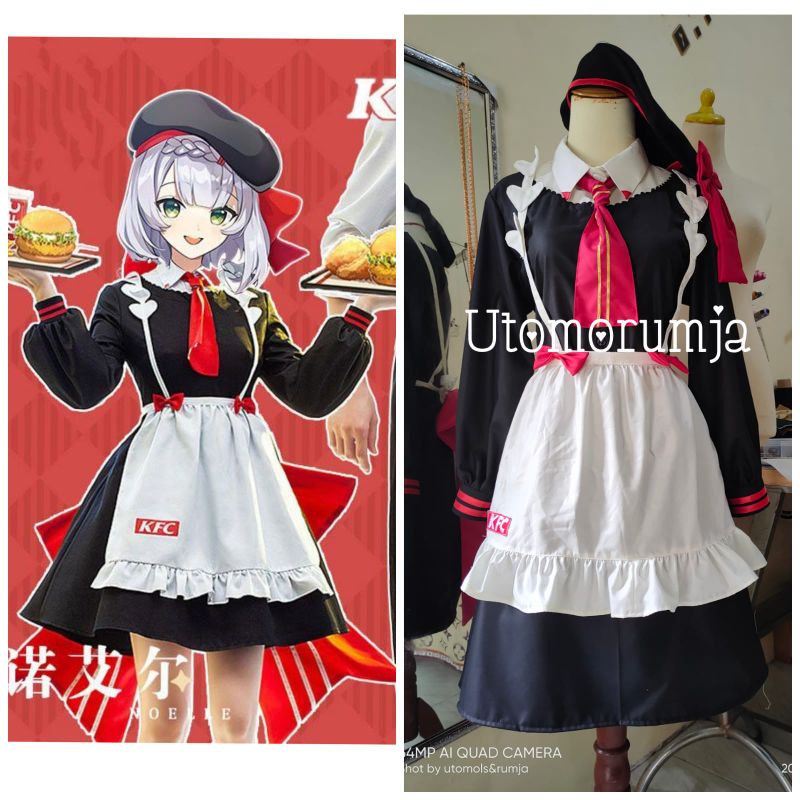 utomorumja kostum NOELLE KFC maid costume cosplay