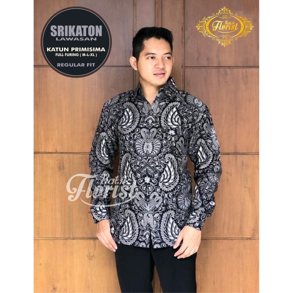 SRIKATON LAWASAN Kemeja Batik Pria Full Furing Katun Primisima