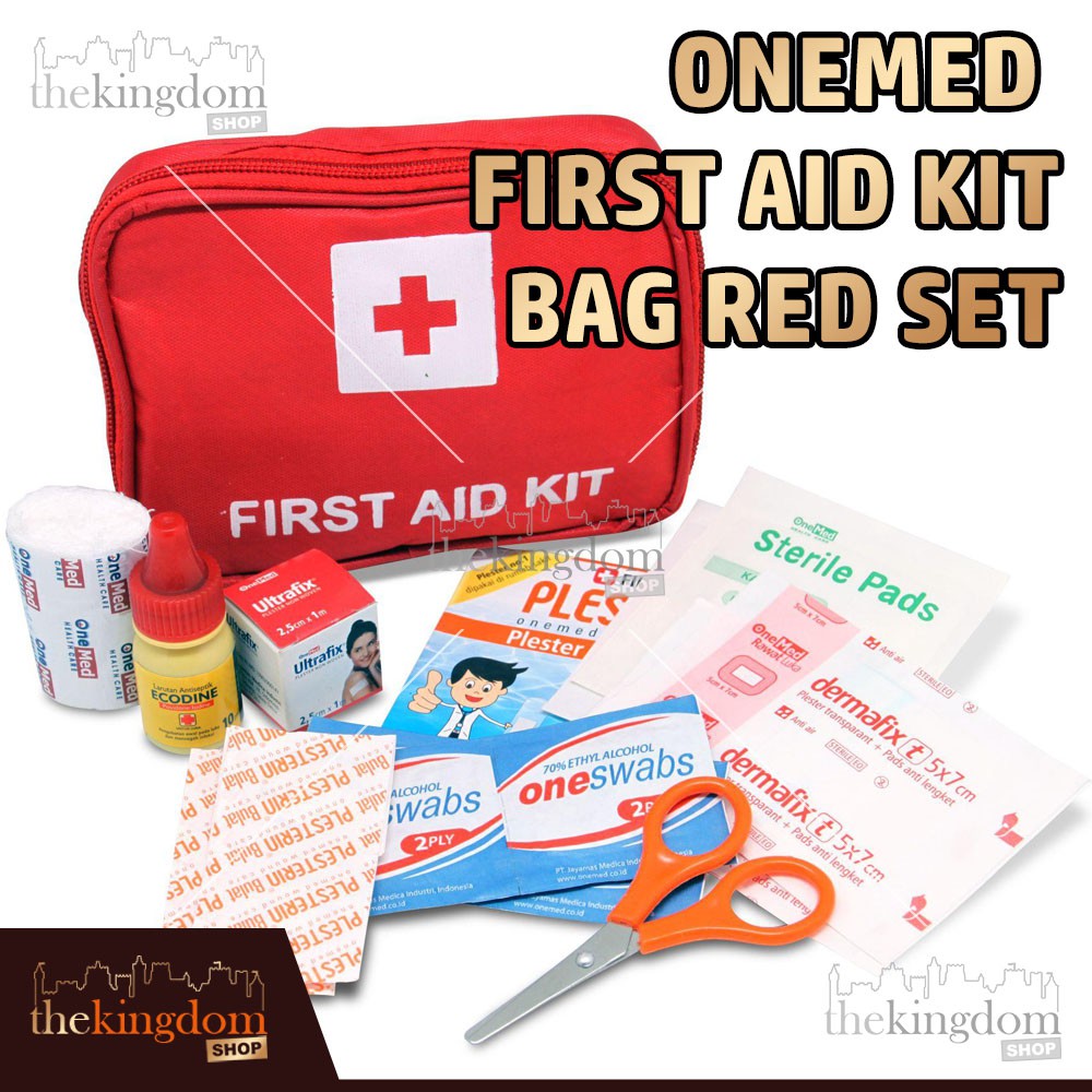 Jual OneMed First Aid Kit Bag Red Set Tas Obat P3K Pouch Travel ...