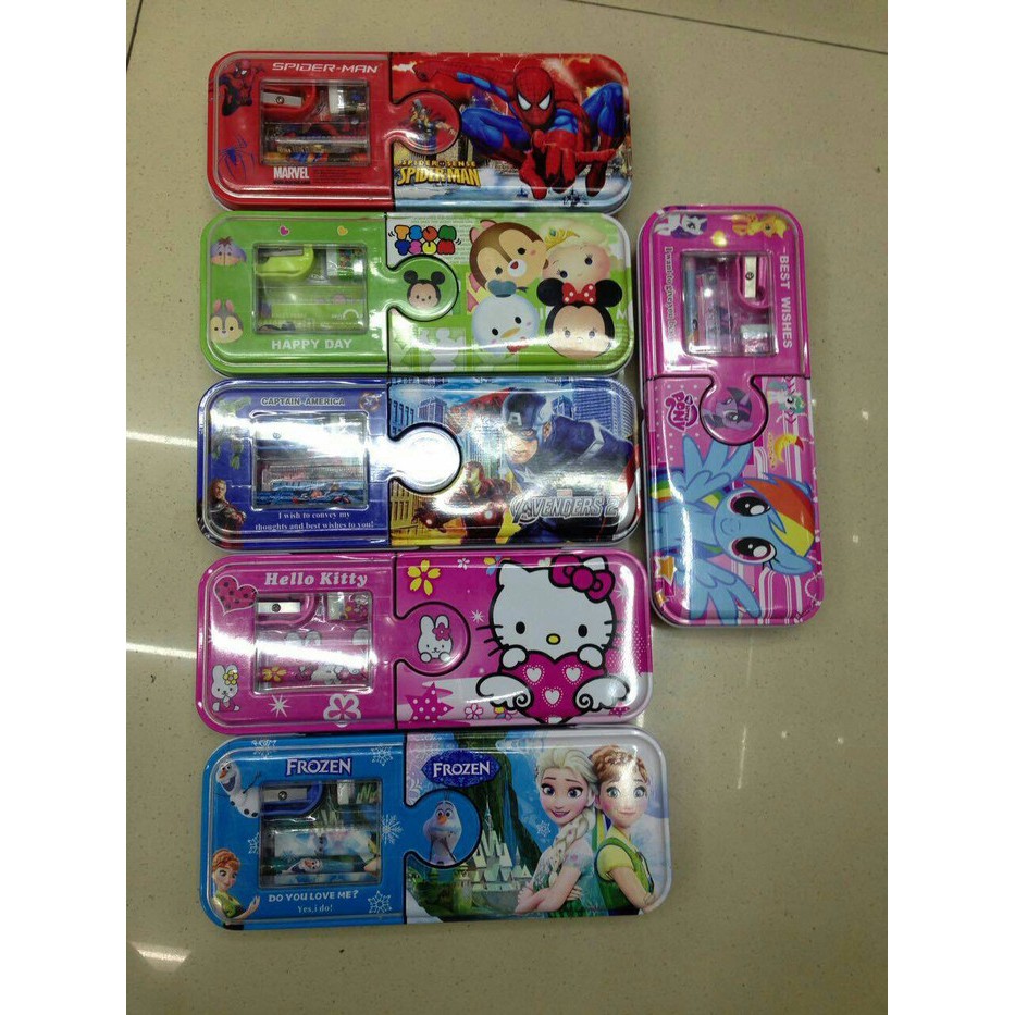 

Unik Kotak Pensil Kaleng isi Komplit Little Pony Tsum Avengers Spider HK Diskon