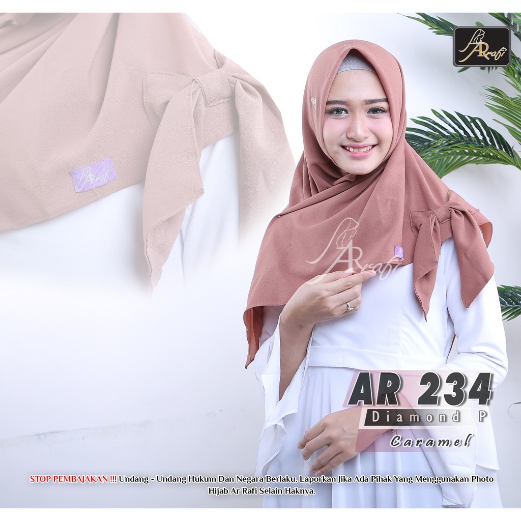 AR 234 Hijab Segi Empat Aksen Pita Ar Rafi Shopee Indonesia