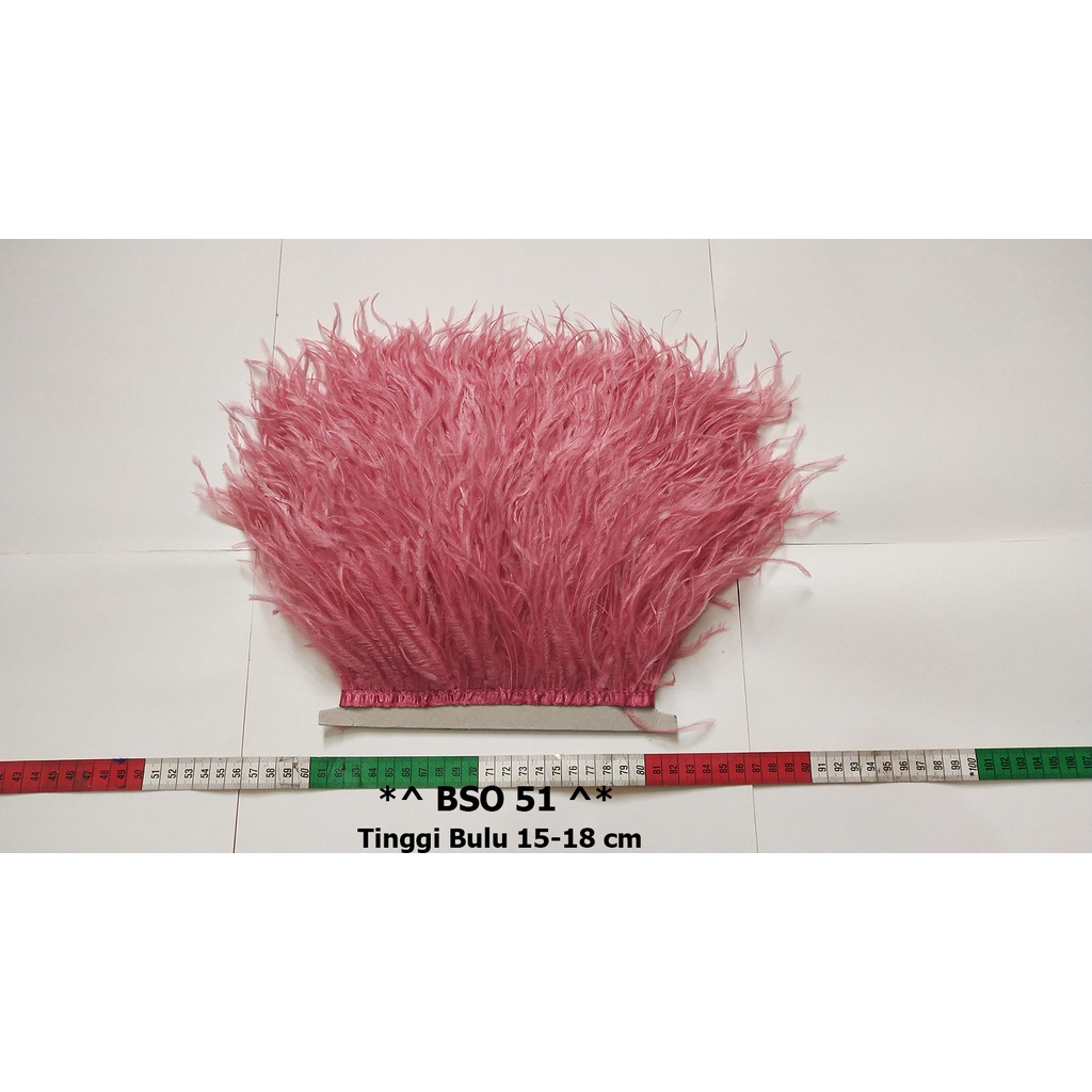 [1 METER] BULU OSTRICH TINGGI 15-18CM, RENDA BULU SINGLE OSTRICH BSO 51