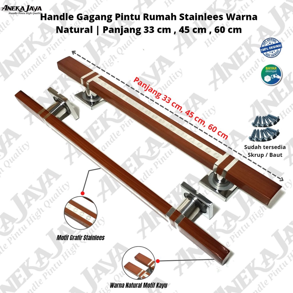 Handle pintu rumah minimalis 33 cm 45 cm 60 cm gagang pintu rumah tarikan pintu rumah pegangan pintu rumah minimalis murah