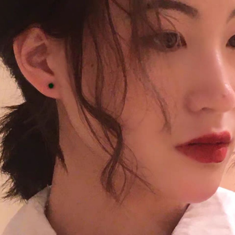 Korea Aurora labret titanium baja jarum tipis mini opal batu Opal sekrup telinga tulang stud warna b