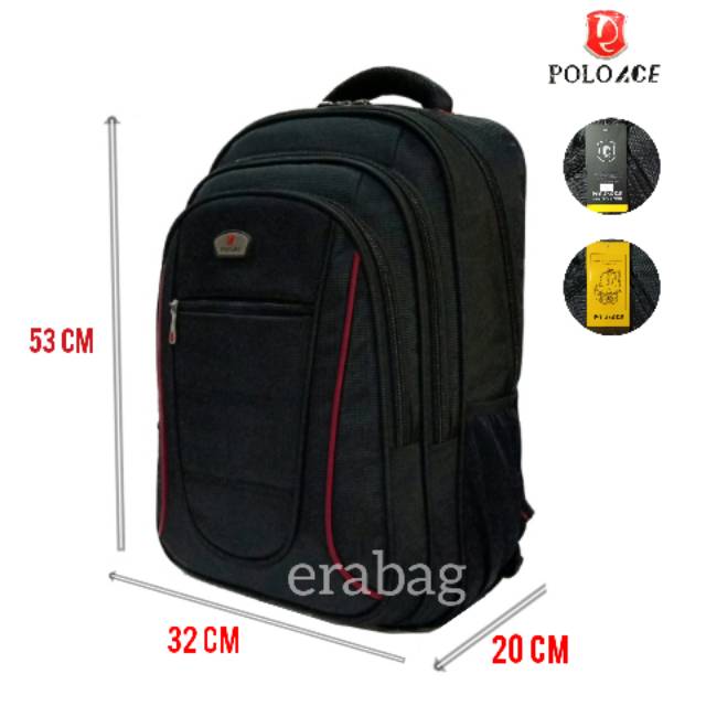 TAS RANSEL LAPTOP POLO ACE JUMBO 20 IN BACKPACK 9088 HITAM