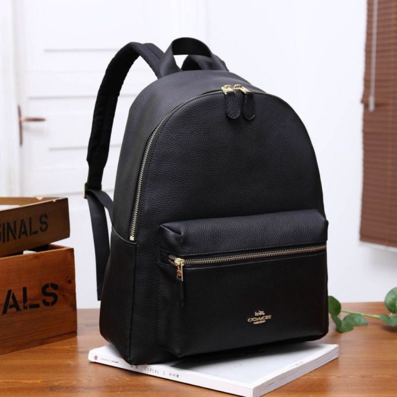 RANSEL Coach Charlie Leather Backpack KULIT ASLI kKode T8002#MIRROR