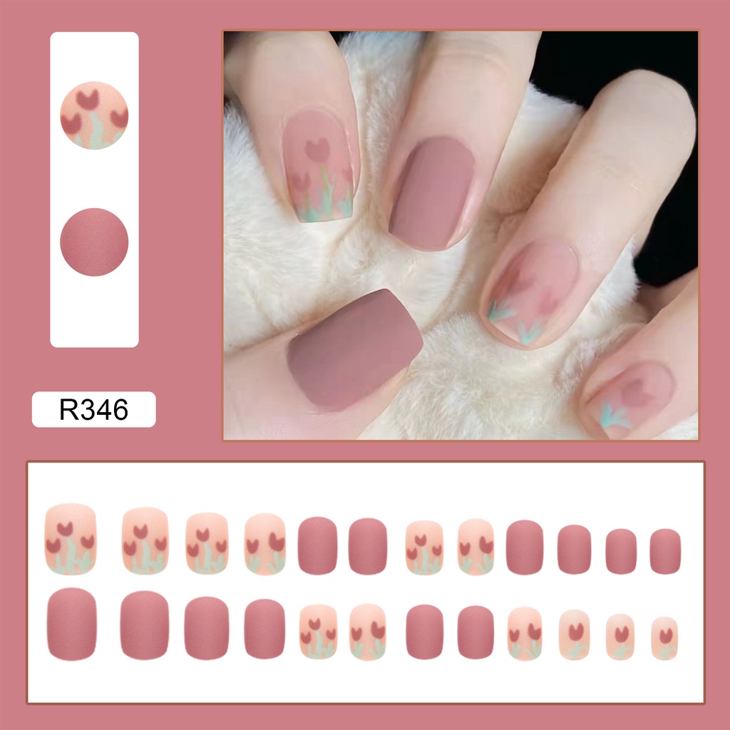 24pcs Kuku Palsu DIY Untuk Nail Art