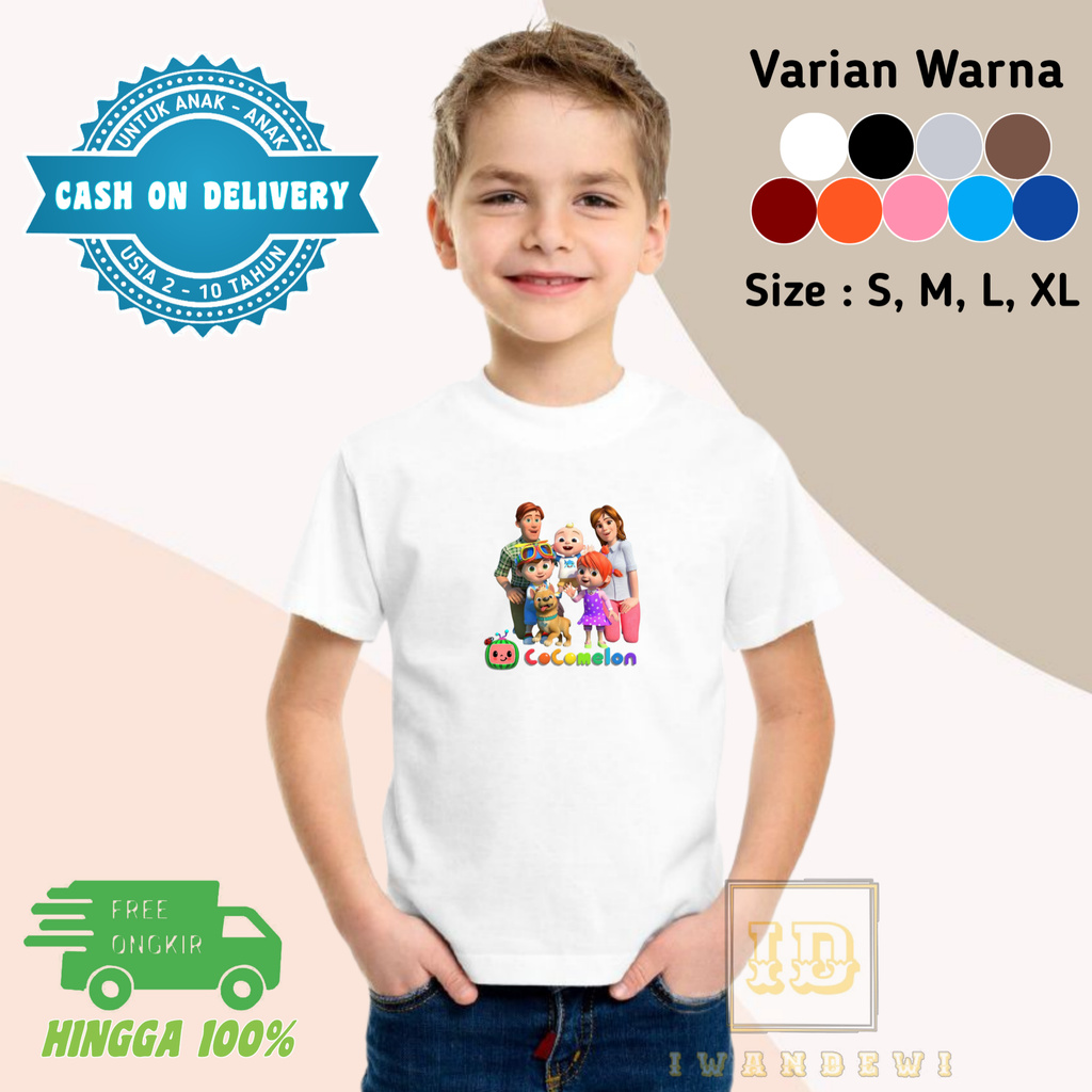 Kaos anak cocomelon baju anak cocomelon laki laki/perempuan tangan pendek termurah/terbaru 2-10tahun