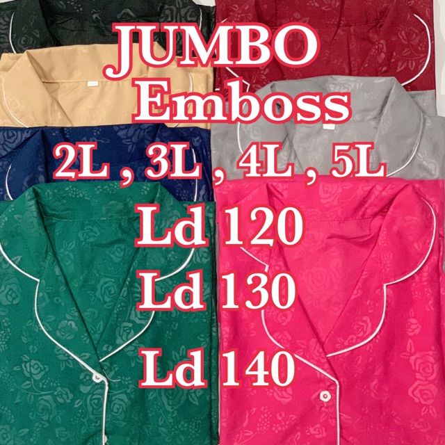 Emboss piyama baju tidur super jumbo ld 110 120 130 2L 3L 4L