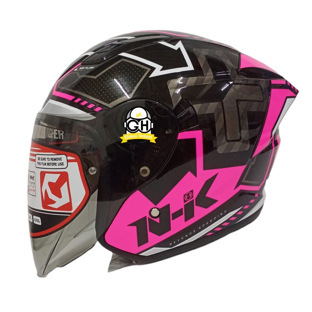 NHK HELM S1 GP PRO REVENGE SPEED BLACK PINK GPPRO DOUBLE VISOR DD-RING