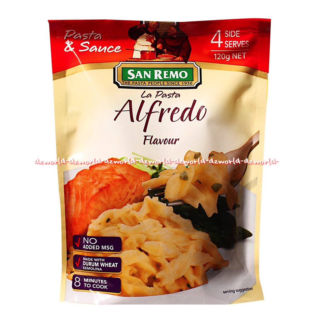 San Remo La Pasta Alfredo Flavour 120gr Pasta Siap Saji Sanremo Lapasta Alfreddo Pasta &amp; Sauce Tanpa MSG