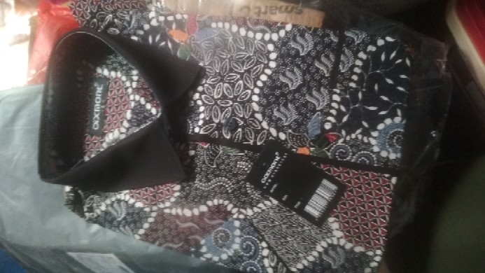 Kemeja Batik Pria Lengan Pendek Bs62 Katun Motif Modern Dixmont Semi Slim Fit Premium