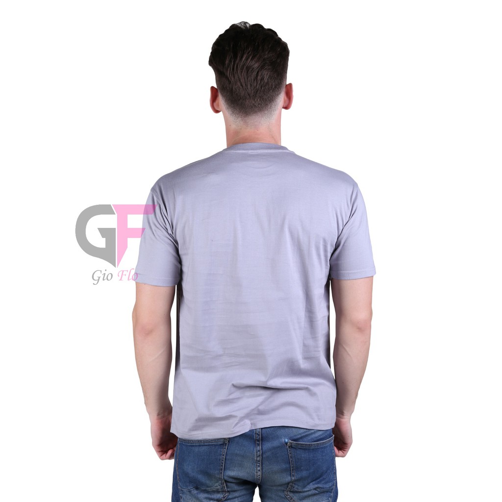 GIOFLO Baju Simple Modis T Shirt Smart Casual Pendek Abu Muda / PLS 33