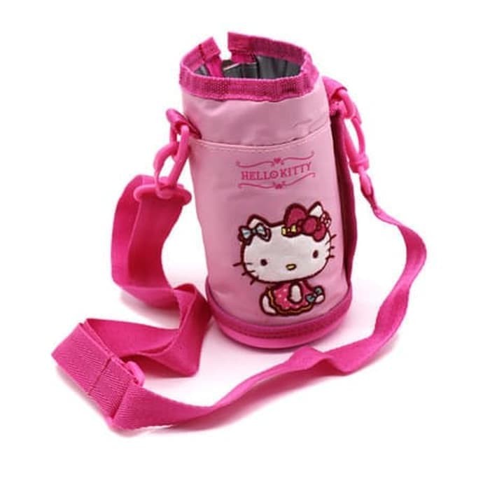 sarung botol minuman hello kitty pink / tas botol / sarung termos