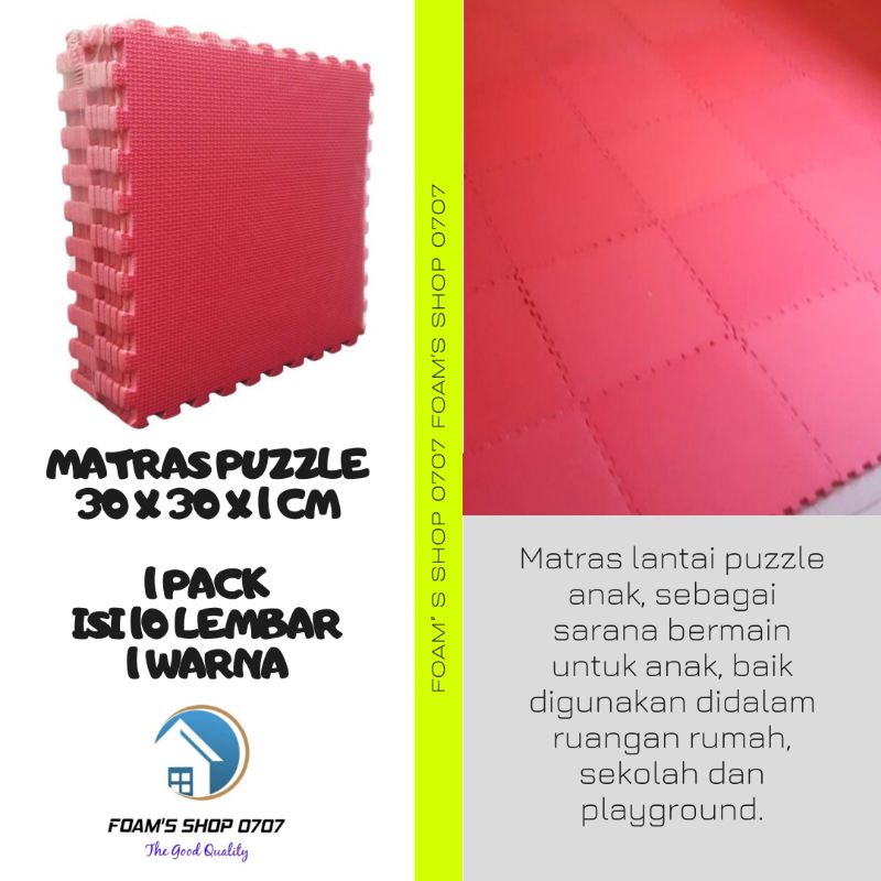 KARPET PUZZLE ECCOMAT POLOS / ALAS LANTAI /  MATRAS BERMAIN WARNA MERAH
