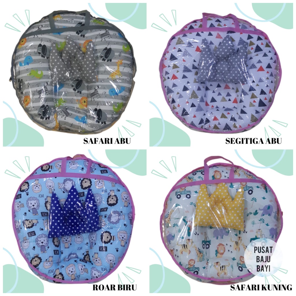 Sofa Bayi Multifungsi Bisa Bolak - Balik Motif FREE Bantal Peyang Mahkota dan Tas / Sofa Bayi Tanpa Gesper