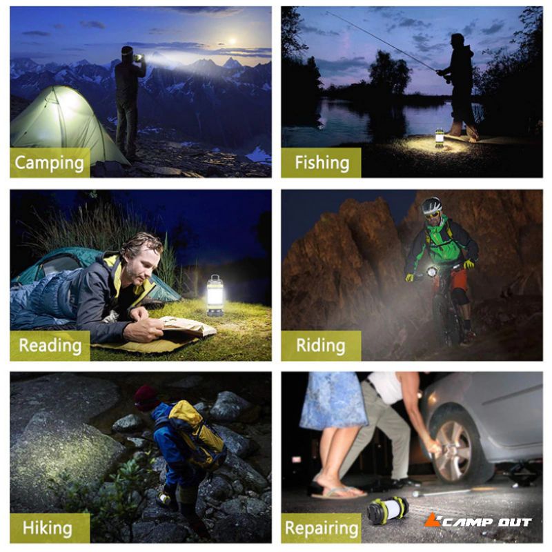 Senter LED Portable Flashlight Super Bright 6 Modes Power Bank 40W - Lampu Camping - Lampu Emergency - Lentera