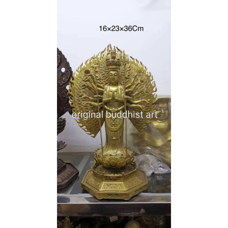 patung dewi kwan im seribu tangan qian shou guan yin logam