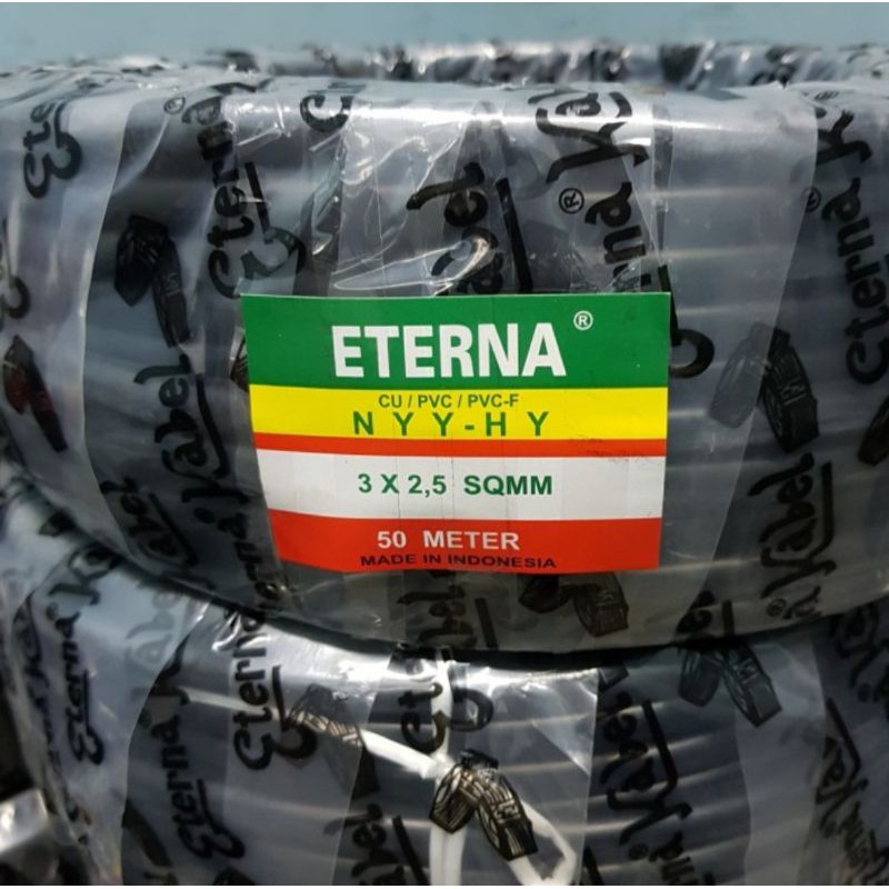 Kabel Eterna nyyhy 3x2.5 panjang 50mtr Kabel 3x2,5 serabut Eterna