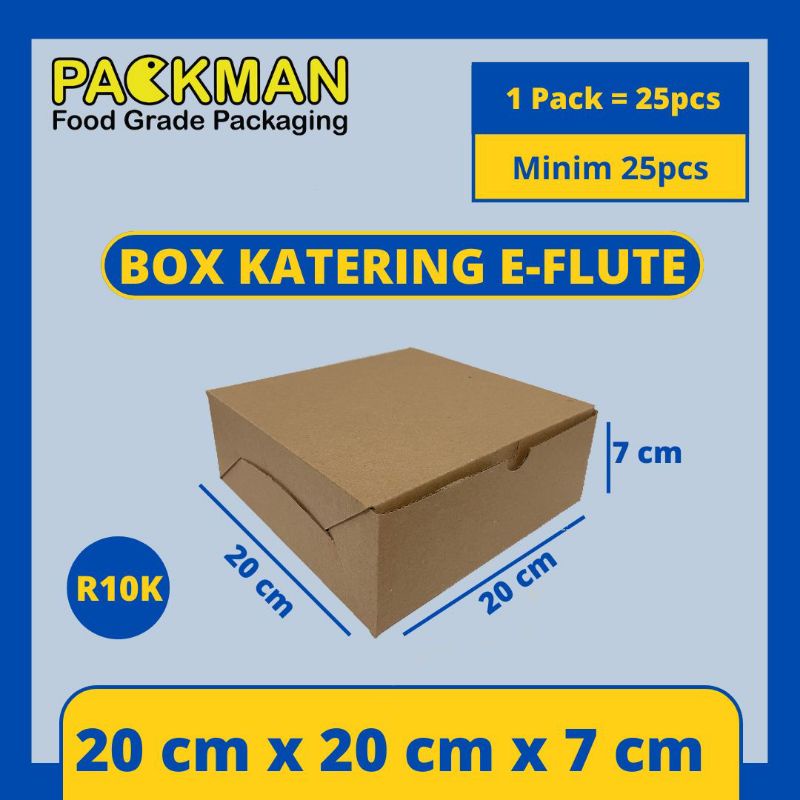 KARDUS KATERING 20x20X7 cm / BOX KARTON CORUGATED DIECUT E-FLUTE / DUS NASI 20x20