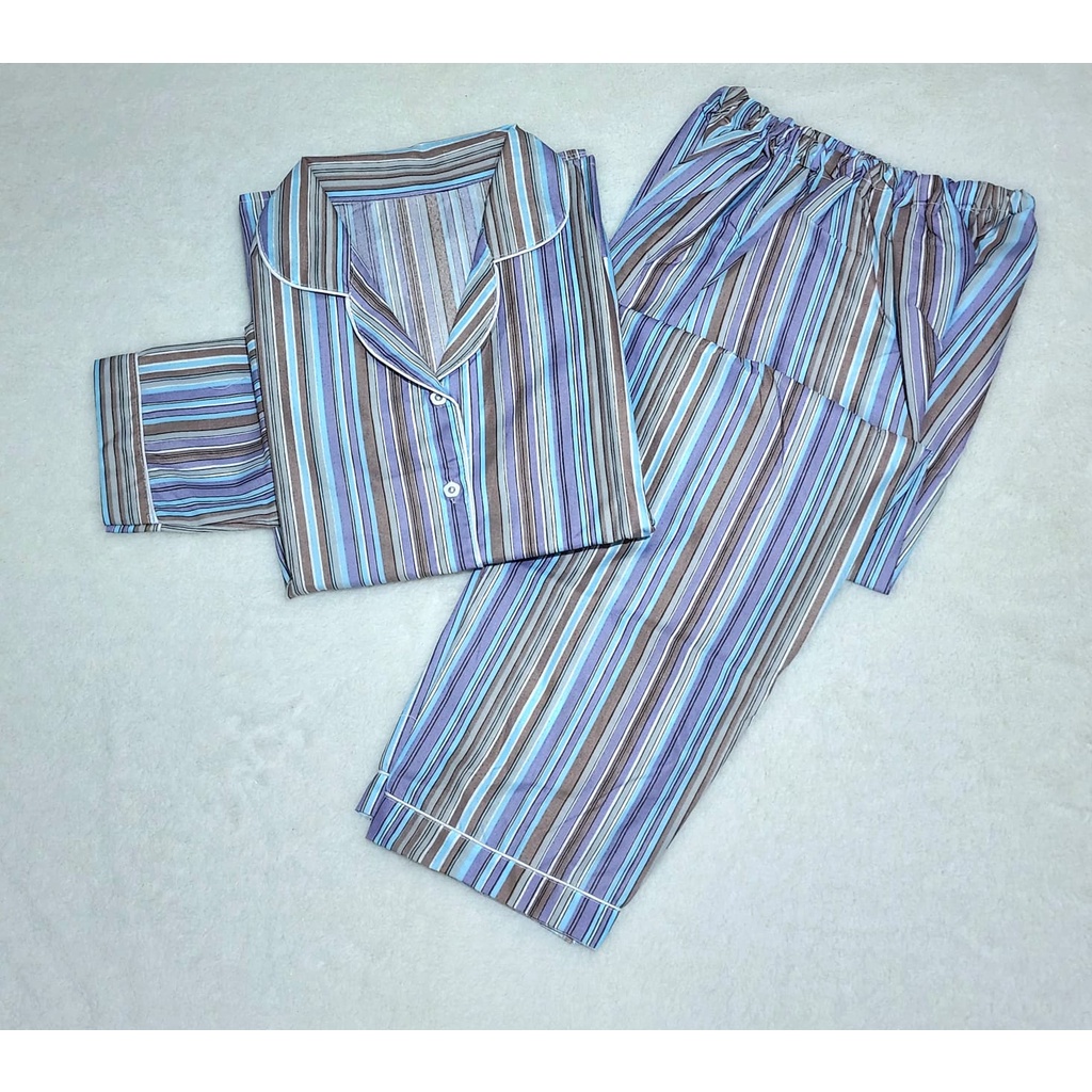 Piyama Baju Tidur Wanita Motif Candy Salur / Pajamas Dewasa Cewek abg Kekinian