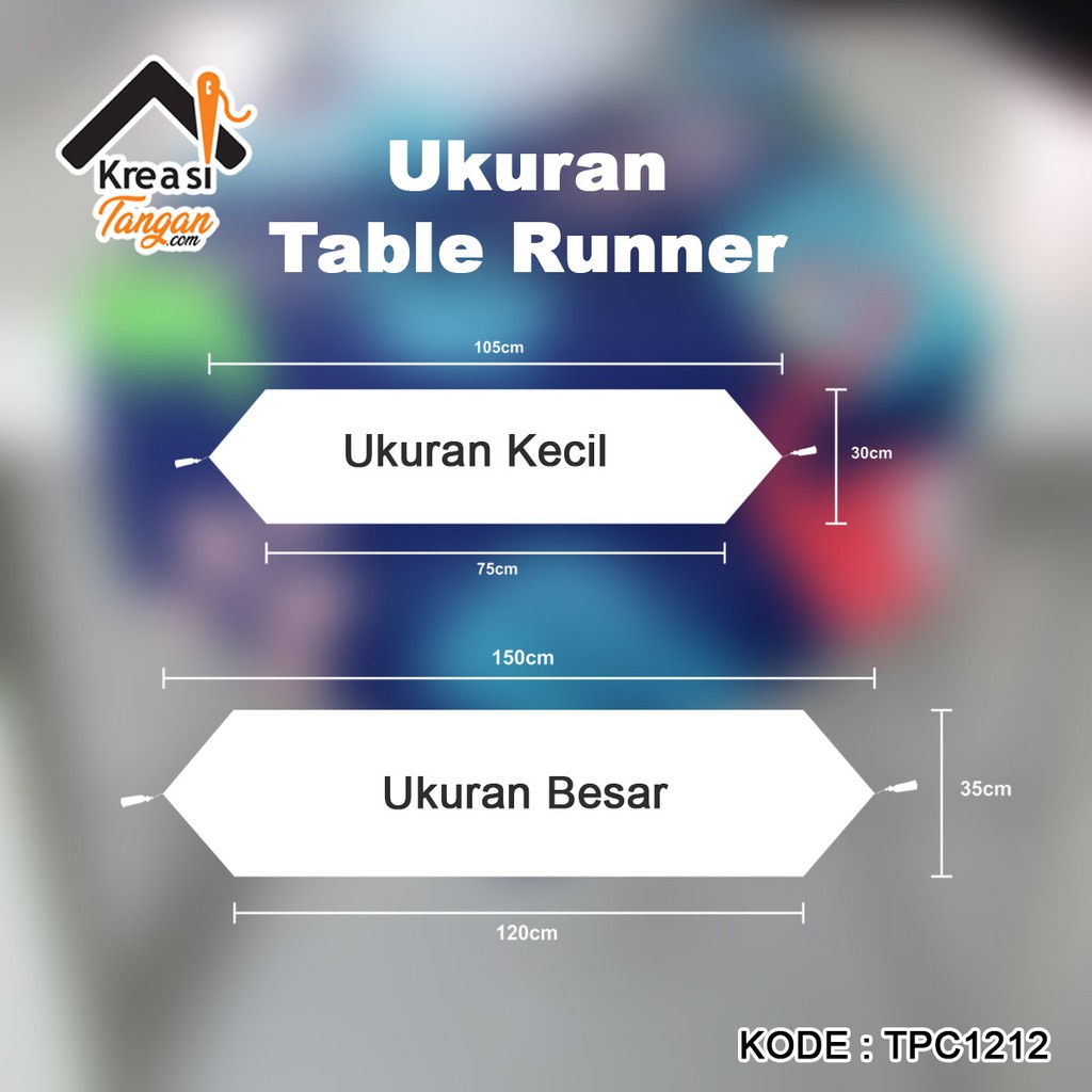 Taplak Meja / Table Runner Ukuran 105x30 - 150x35 TPC1212