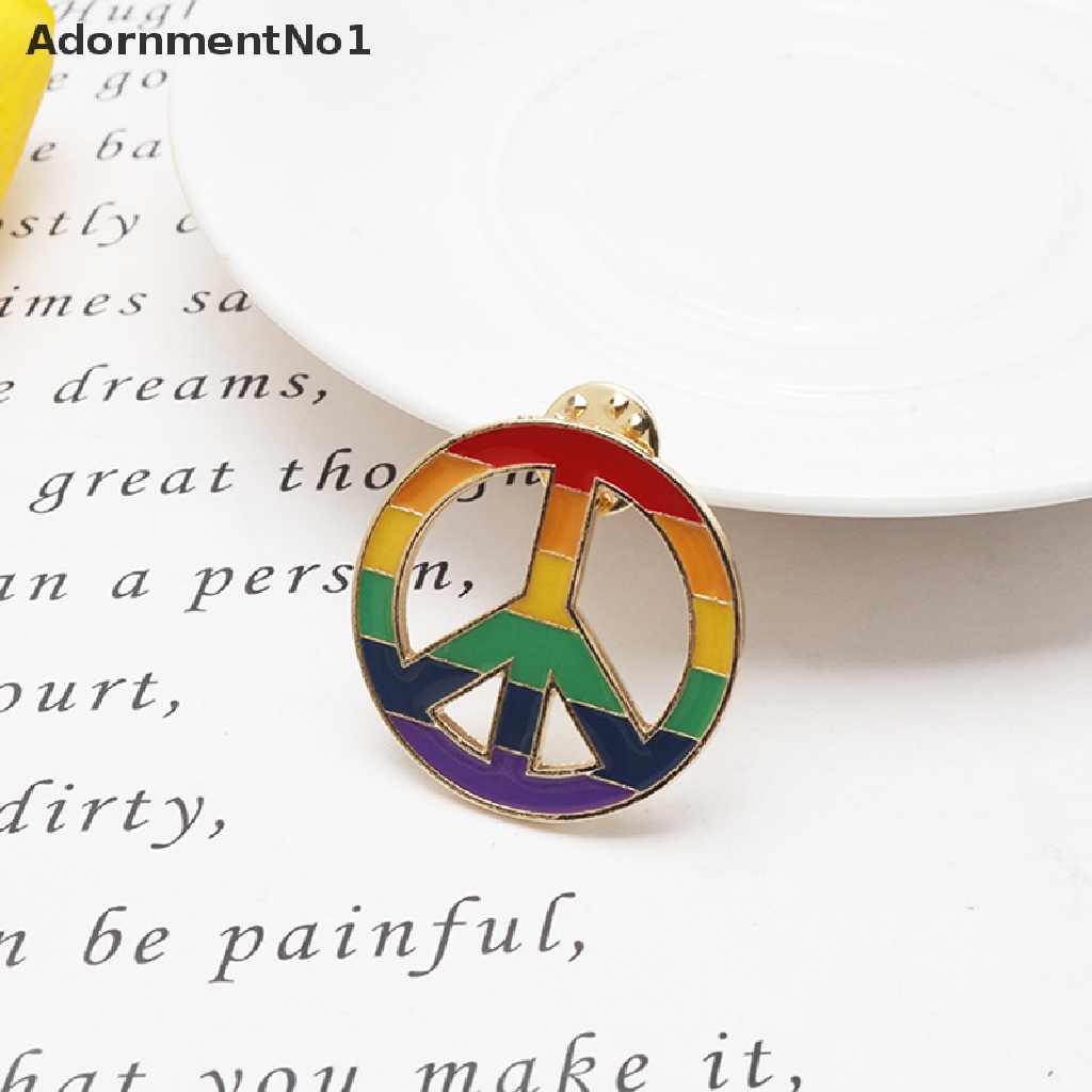 (AdornmentNo1) 1pc Bros / Pin Desain Simbol Peace Gaya Hippie Untuk Aksesoris Kerah Pakaian