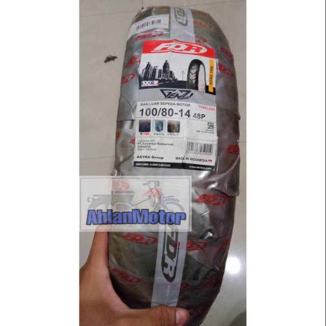 Ban Luar GENZI 100/80-14 TUBELESS /Ban Luar Tubeless Murah FDR GENZI 100/80-14