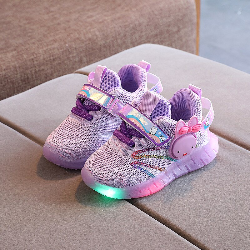 Sepatu Anak Laki Laki - Sepatu Anak Perempuan BUNNY Shoes MOTIF 028 LED Sepatu Sport Anak Casual Import