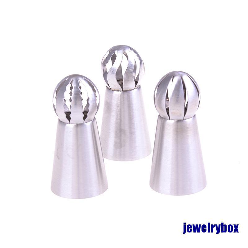 3 Pcs / set Nozzle Icing Piping Bentuk Bunga Rusia Untuk Dekorasi Kue