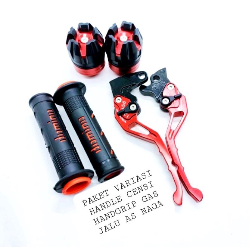 PAKET VARIASI HANDLE REM SISIK+HANDGRIP GAS+JALU AS NAGA/YAMAHA MIO/HONDA BEAT