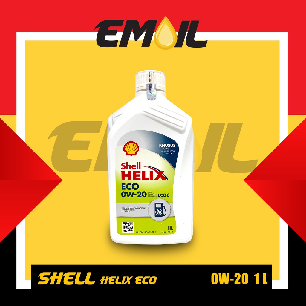 Oli shell helix Eco Plus sae 0W-20 LCGC isi 1 liter