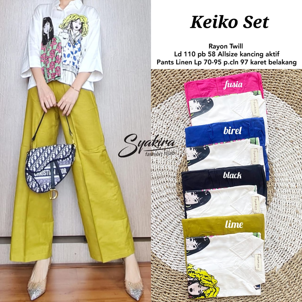 KEIKO SET//SETELAN PAKAIAN WANITA//SET WANITA//PAKAIAN WANITA//SET PAKAIAN WANITA//SETELAN WANITA SE