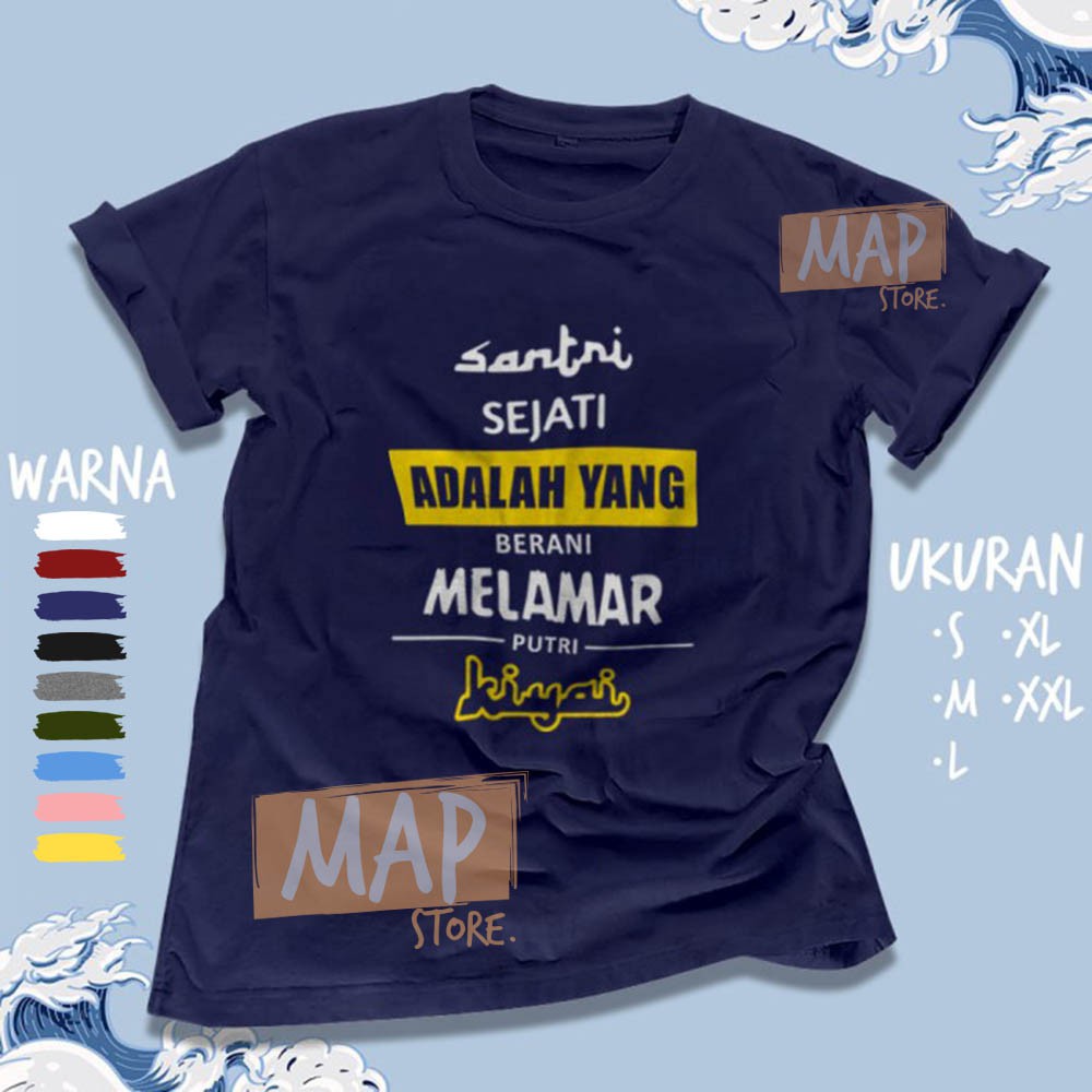 Kaos Dakwah SANTRI SEJATI  - Baju Distro Muslim Islami Cotton Combed 30s | 2029-3