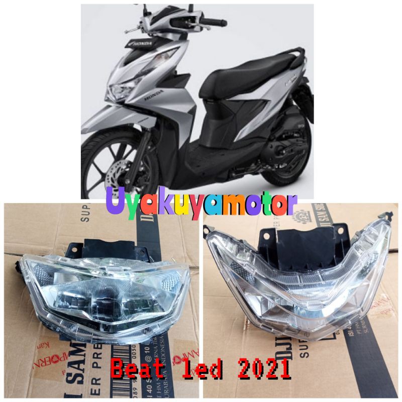 replektor lampu depan beat led 2020-2021 original