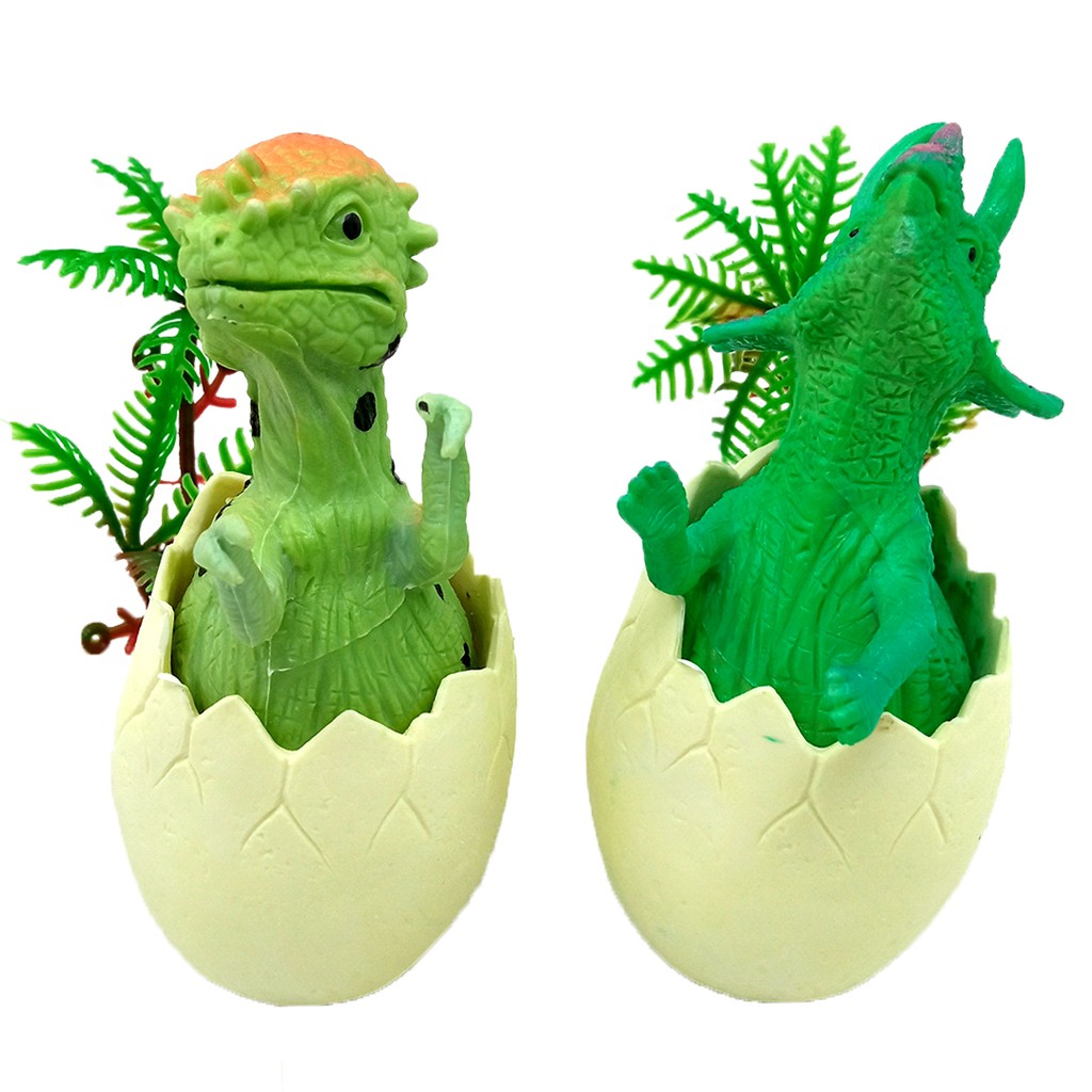 Set Dinosaurus Karet dan Telur Menetas Mainan Miniatur Dino