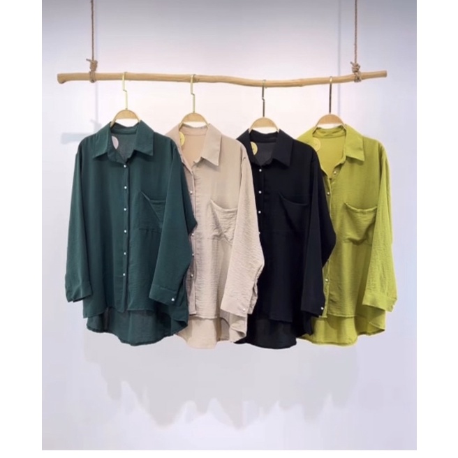 MUJI CRINKLE BLOUSE OVERSIZE