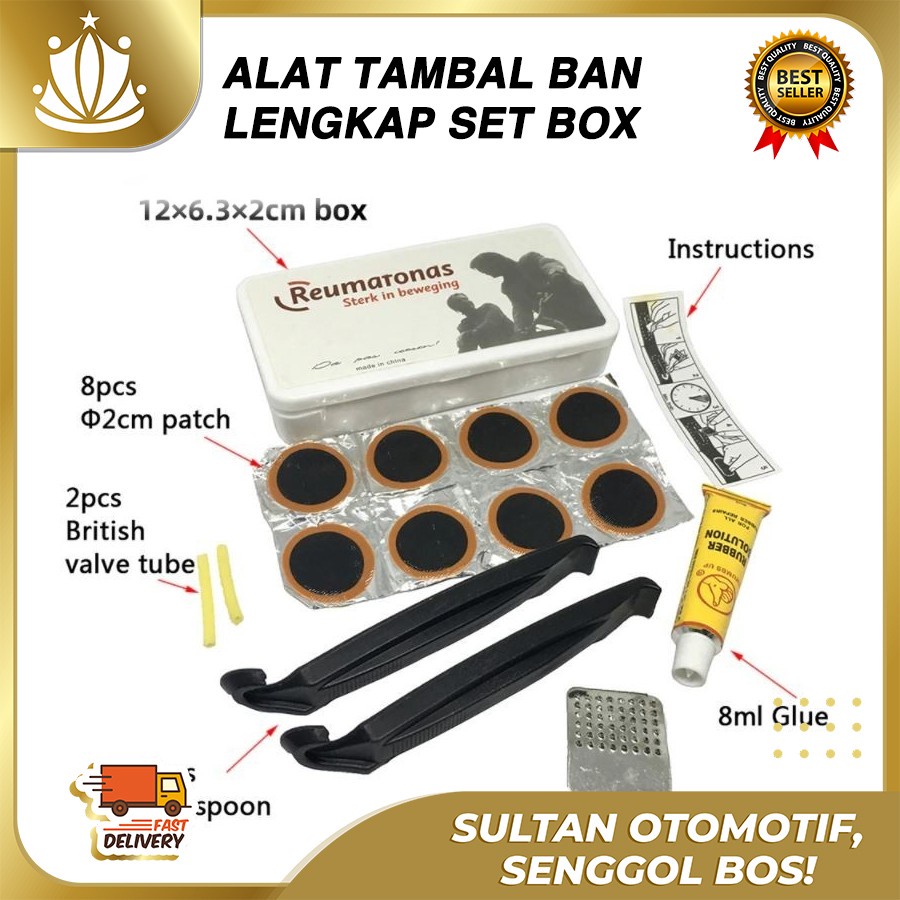 Alat Reparasi TAMBAL BAN SEPEDA Set Peralatan lengkap Darurat Portable