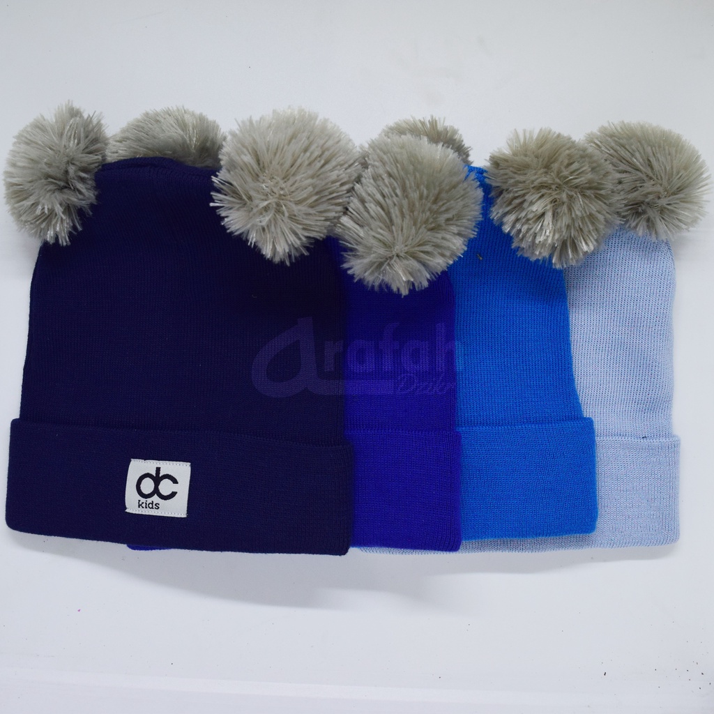 Kupluk Pompom Dc Kids Topi Rajut bayi/anak 0-6 tahun bahan Katun lembut kualitas premium